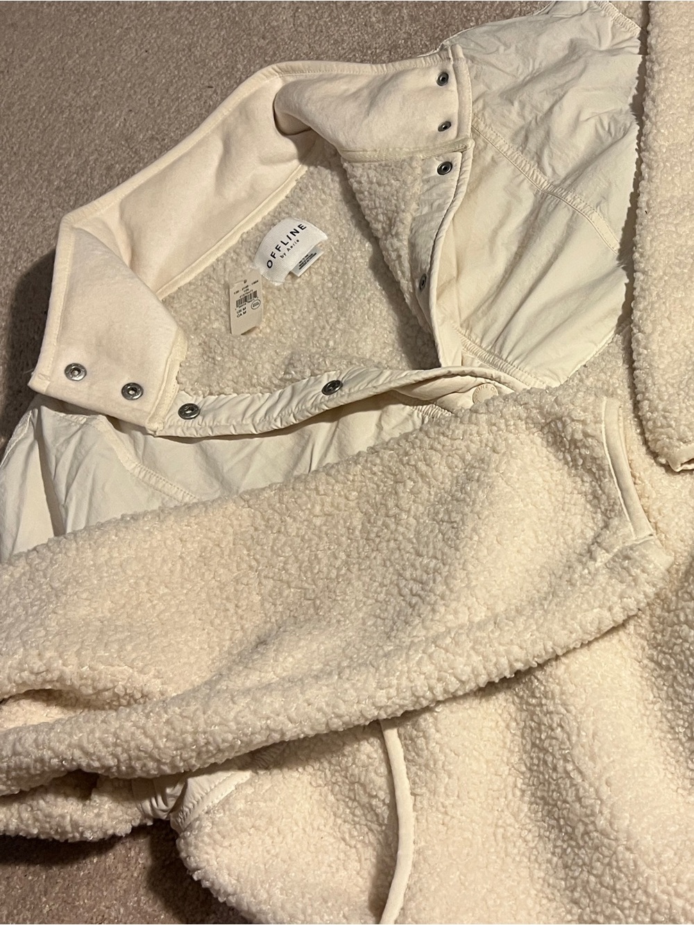 Aerie Cream Sherpa Fleece Jacket